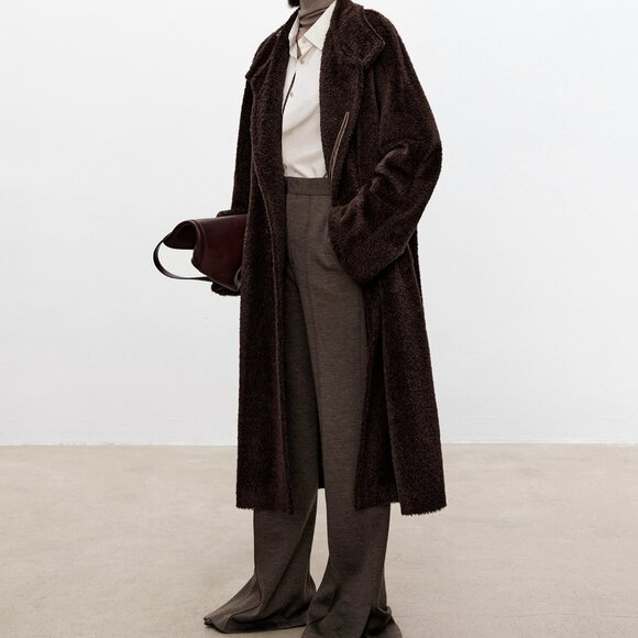 CHICJOC Vintage-Style Convertible Collar Alpaca Wool Coat – Size 36 – Rare Suri - Picture 11 of 16